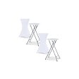 ID MARKET - Lot de 2 tables hautes pliantes 105 CM et 2 housses blanches - vignette