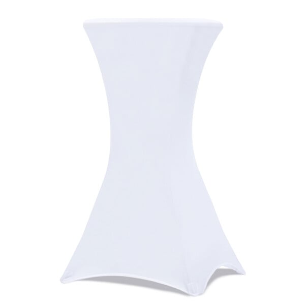 ID MARKET - Lot de 2 tables hautes pliantes 105 CM et 2 housses blanches - large