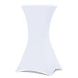 ID MARKET - Lot de 2 tables hautes pliantes 105 CM et 2 housses blanches - vignette