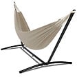 ID MARKET - Hamac avec support métal noir et toile taupe - vignette
