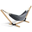 ID MARKET - Hamac avec support bois et toile gris anthracite TAHITI - vignette