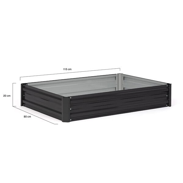ID MARKET - Lot de 2 carrés potager en métal châssis rectangulaire 80x115 cm gris anthracite - large