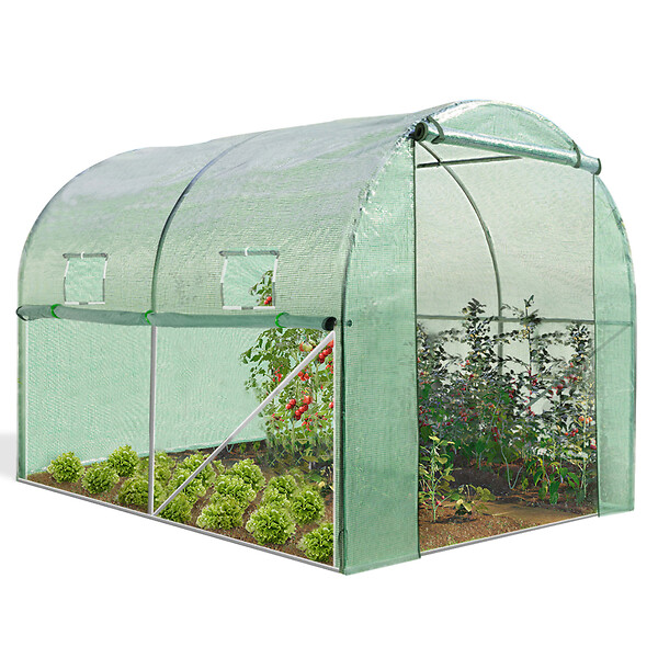 ID MARKET - Serre tunnel de jardin 4 saisons 6M² verte gamme maraîchère ROMA 2x3M - large