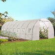 ID MARKET - Serre tunnel de jardin 24M² blanche gamme maraîchère DES ANDES 8x3M - vignette