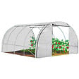 ID MARKET - Serre tunnel de jardin 4 saisons 12M² blanche gamme maraîchère ZEBRA 4x3M - vignette