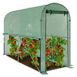 ID MARKET - Serre à tomates relevable 3m² verte 2 fenêtres avec moustiquaire et porte zippée - vignette