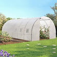 ID MARKET - Serre tunnel de jardin 18M² blanche gamme maraîchère CRIMÉE 6x3 M - vignette