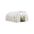 ID MARKET - Serre tunnel de jardin 12M² blanche gamme maraîchère ZEBRA 4x3M - vignette