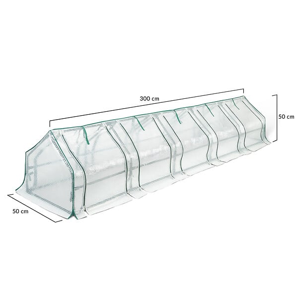 ID MARKET - Serre châssis de jardin spéciale forçage L.300 CM blanche - large