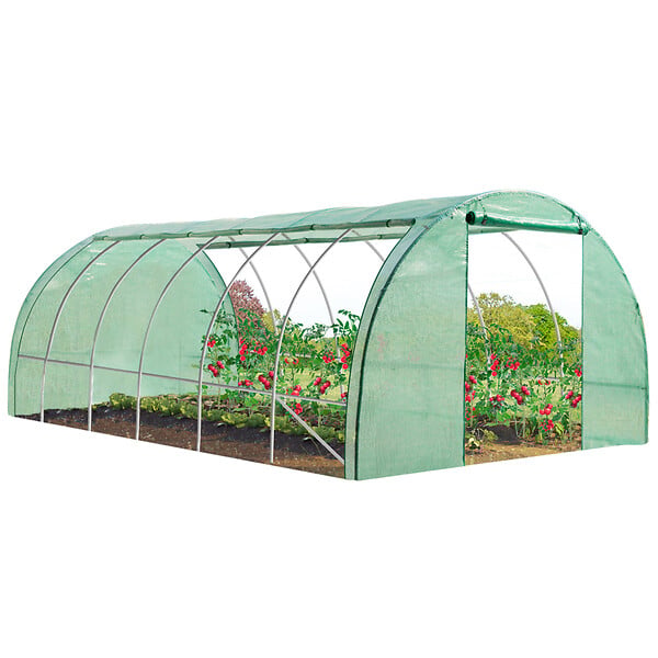 ID MARKET - Serre tunnel de jardin 4 saisons 18M² verte gamme maraîchère CRIMÉE 6x3M - large