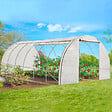 ID MARKET - Serre tunnel de jardin 4 saisons 18M² blanche gamme maraîchère CRIMÉE 6x3M - vignette
