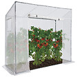 ID MARKET - Serre de jardin blanche toutes saisons avec fenêtre et porte zippée - vignette