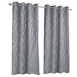 ID MARKET - Lot de 2 rideaux thermiques gris anthracite motif courbe 140x240 cm - vignette