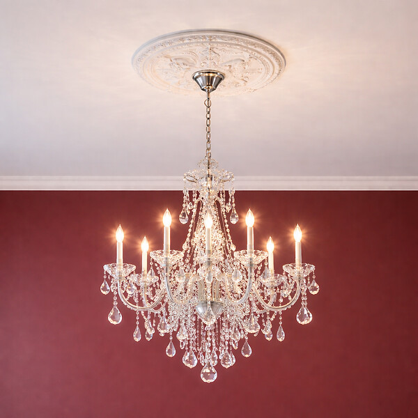 SANS - Rosace plafond 65,9 cm R039 - Polyuréthane - large