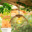 ID MARKET - Lampe solaire extérieure SYDNEY suspension en métal effet rotin - vignette