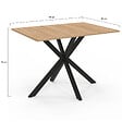 ID MARKET - Table à manger rectangle ALIX 6 personnes pied araignée bois et noir 110 cm - vignette