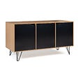 ID MARKET - Buffet bas vintage 113 cm NOEMI 3 portes bois pied épingle - vignette