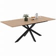 ID MARKET - Table à manger extensible rectangle ALIX 6-10 personnes bois et noir 160-200 cm - vignette