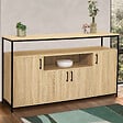 ID MARKET - Buffet 140 cm DETROIT 4 portes avec niche design industriel - vignette