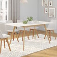 ID MARKET - Table scandinave extensible rectangle INGA 4-8 personnes blanche 110-150 cm - vignette