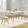 ID MARKET - Table scandinave extensible rectangle INGA 4-8 personnes blanche 110-150 cm - vignette