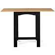 ID MARKET - Table haute de bar extensible DONA 2 à 4 personnes noire plateau façon hêtre 60-120 cm - vignette