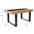 ID MARKET - Table à manger rectangle PHOENIX 6 personnes bois et noir bande centrale noire 160 cm - vignette