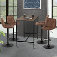 ID MARKET - Lot de 4 tabourets de bar DENVER marron vintage - vignette