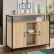 ID MARKET - Buffet 100 cm DETROIT 2 portes avec étagères design industriel (compose ref 15343) - vignette