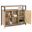 ID MARKET - Buffet 100 cm DETROIT 2 portes avec étagères design industriel (compose ref 15343) - vignette