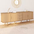 ID MARKET - Buffet 180 cm JULIETTE XXL 4 portes et 3 tiroirs effet lattes tasseau bois - vignette