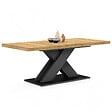 ID MARKET - Table à manger extensible rectangle ALICIA 6-10 personnes bois et noir 160-200 cm - vignette