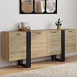 ID MARKET - Buffet enfilade 200 cm PHOENIX XXL 4 portes bois et noir - vignette