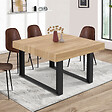 ID MARKET - Table à manger carrée PHOENIX 6 personnes bois et noir 120 cm - vignette