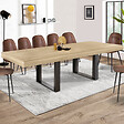 ID MARKET - Table à manger extensible rectangle PHOENIX 6-12 personnes bois et noir 200-300 cm - vignette