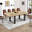 ID MARKET - Table à manger extensible rectangle PHOENIX 6-12 personnes bois et noir 200-300 cm - vignette