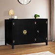 ID MARKET - Buffet bas 110 cm YANG 3 portes bois noir - vignette