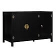 ID MARKET - Buffet bas 110 cm YANG 3 portes bois noir - vignette