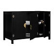 ID MARKET - Buffet bas 110 cm YANG 3 portes bois noir - vignette
