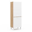 ID MARKET - Colonne de cuisine 60 cm CINA 2 portes façon hêtre et blanc - vignette