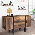 ID MARKET - Buffet bas 105 cm AUSTRIA bois pied épingle - vignette