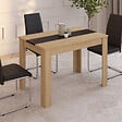 ID MARKET - Table à manger rectangle ROZY 4 personnes façon hêtre et noire 110 cm - vignette