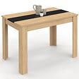 ID MARKET - Table à manger rectangle ROZY 4 personnes façon hêtre et noire 110 cm - vignette