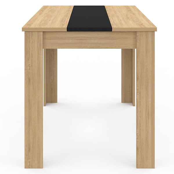 ID MARKET - Table à manger rectangle ROZY 4 personnes façon hêtre et noire 110 cm - large