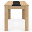 ID MARKET - Table à manger rectangle ROZY 4 personnes façon hêtre et noire 110 cm - vignette