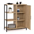 ID MARKET - Buffet d'appoint 3 étagères et placard 70 cm DETROIT design industriel - vignette