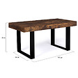 ID MARKET - Table à manger rectangle PHOENIX 6 personnes bois effet vieilli et noir 160 cm - vignette