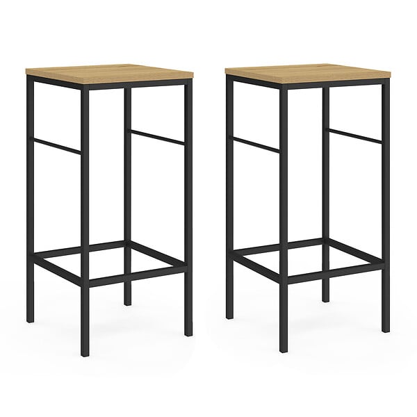 ID MARKET - Lot de 2 tabourets de bar DETROIT design industriel - large