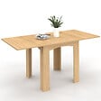 ID MARKET - Table à manger extensible rectangle DONA 4-8 personnes hêtre 80-160 cm - vignette