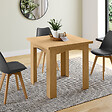 ID MARKET - Table à manger extensible rectangle DONA 4-8 personnes hêtre 80-160 cm - vignette